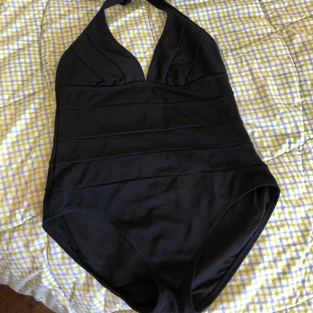 Kenneth Cole one piece bathing suit Black